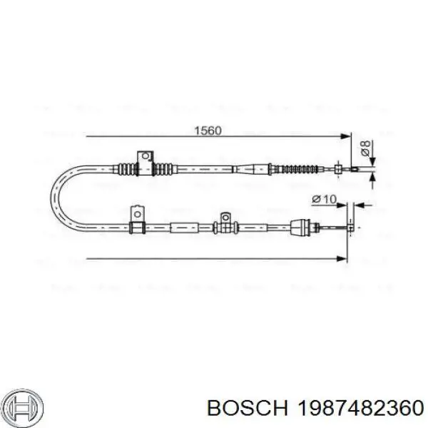 Задний правый трос ручника 1987482360 Bosch