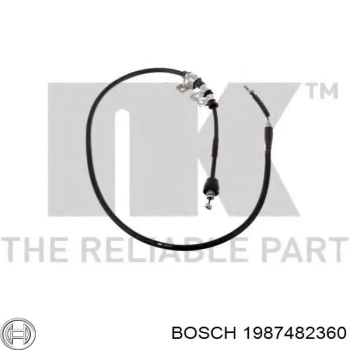 Трос стояночного тормоза задний правый Bosch 1987482360 цена, от 17.60 USD