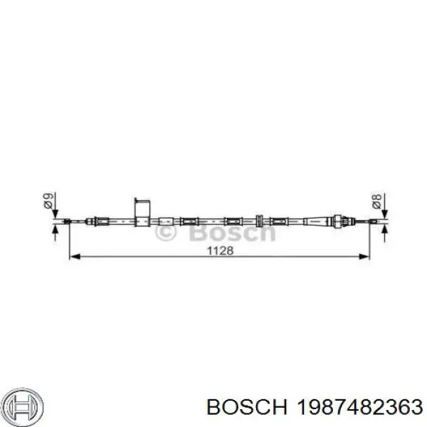 Задний правый трос ручника 1987482363 Bosch