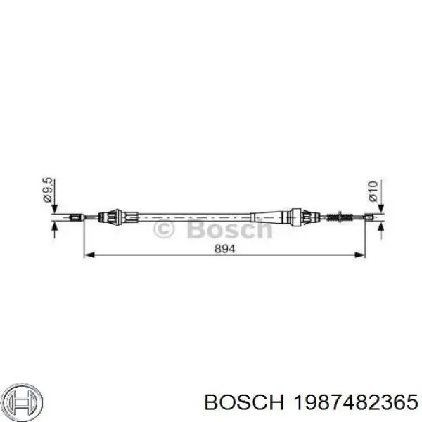 1987482365 Bosch трос ручного тормоза задний левый