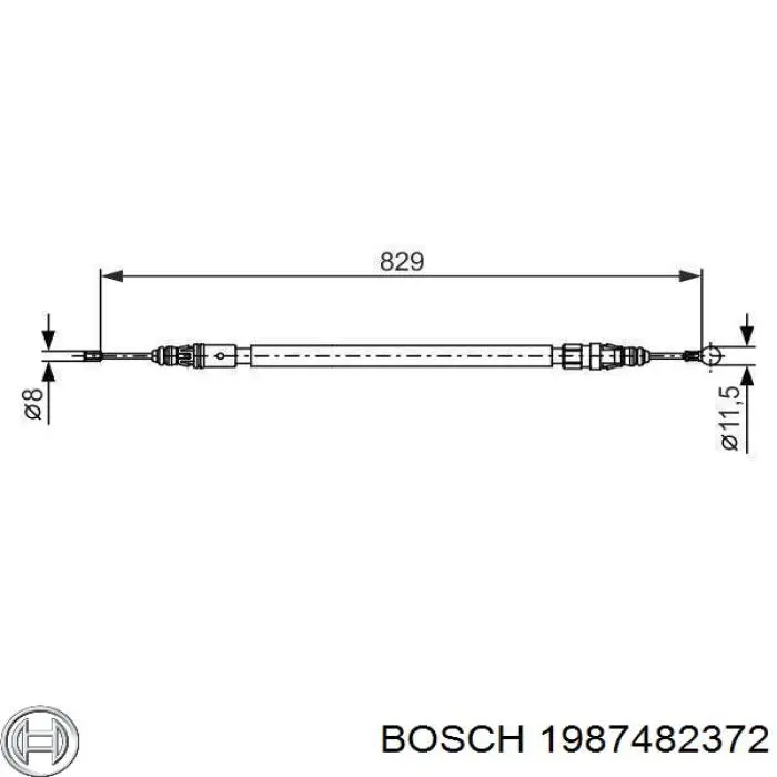 Задний трос ручника 1987482372 Bosch