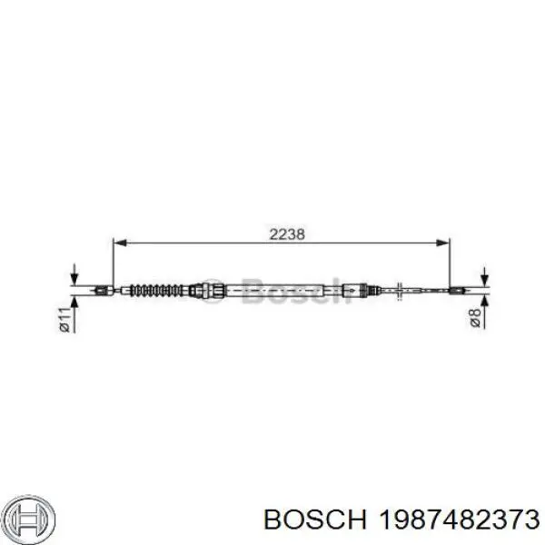 1 987 482 373 Bosch трос ручного тормоза задний правый/левый