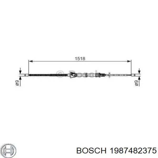 1987482375 Bosch Трос ручного тормоза задний правый/левый
