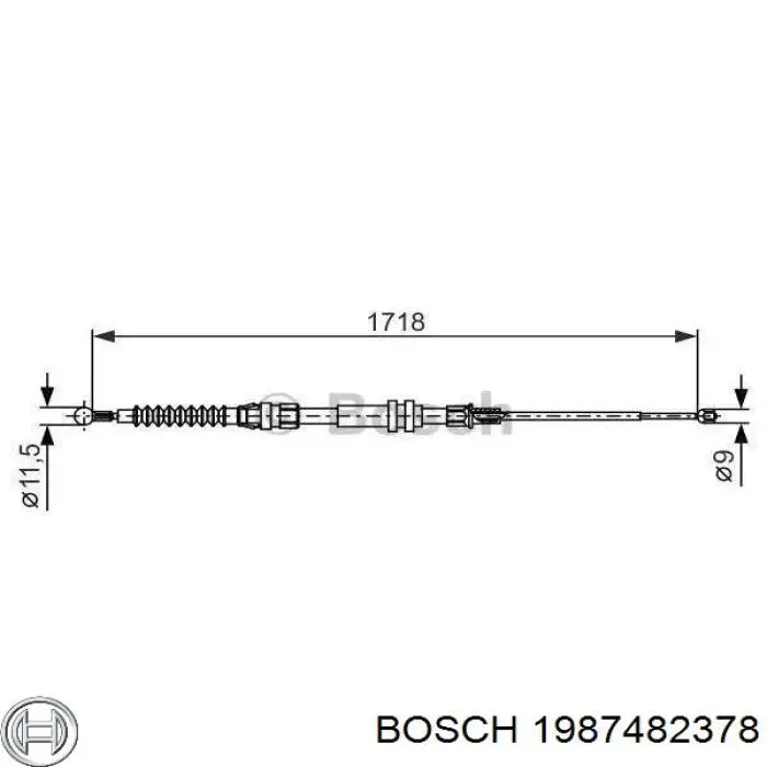 1987482378 Bosch трос ручного тормоза задний правый/левый