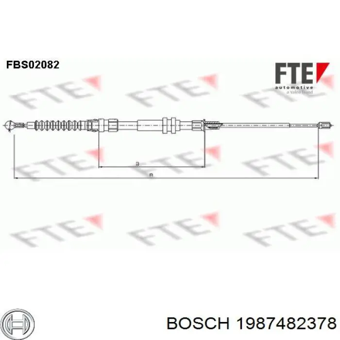 Задний трос ручника 1987482378 Bosch