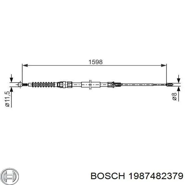 Задний трос ручника 1987482379 Bosch