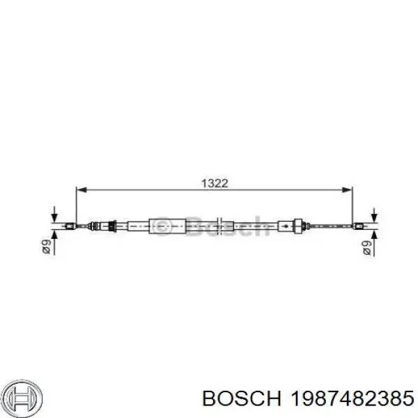 1987482385 Bosch трос ручного тормоза задний левый