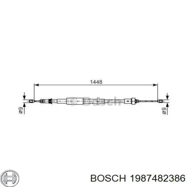 Задний правый трос ручника 1987482386 Bosch