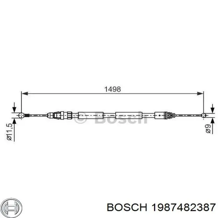 Трос ручника 1987482387 Bosch