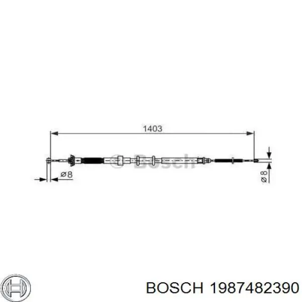 Трос ручника 1987482390 Bosch