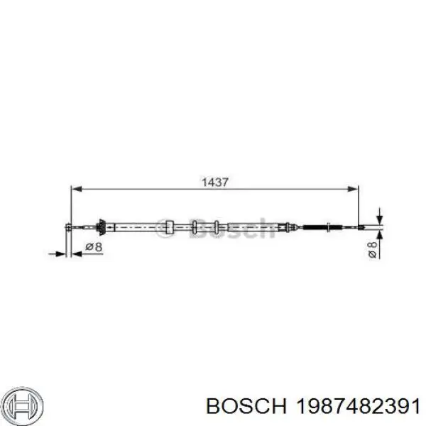 Задний правый трос ручника 1987482391 Bosch