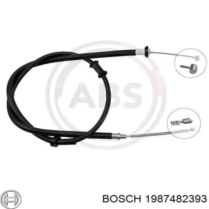 Cable de freno de mano trasero derecho 1987482393 Bosch