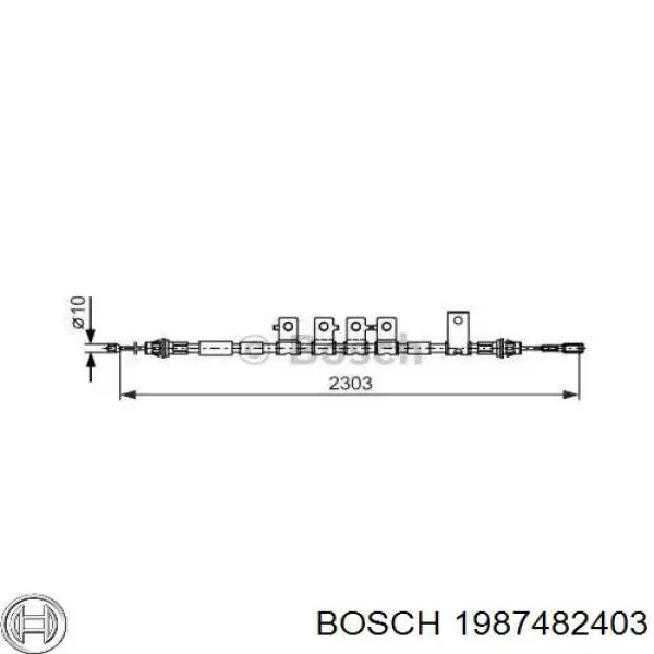 Задний правый трос ручника 1987482403 Bosch