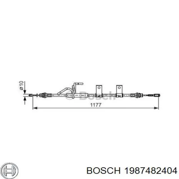 1 987 482 404 Bosch трос ручного тормоза задний левый