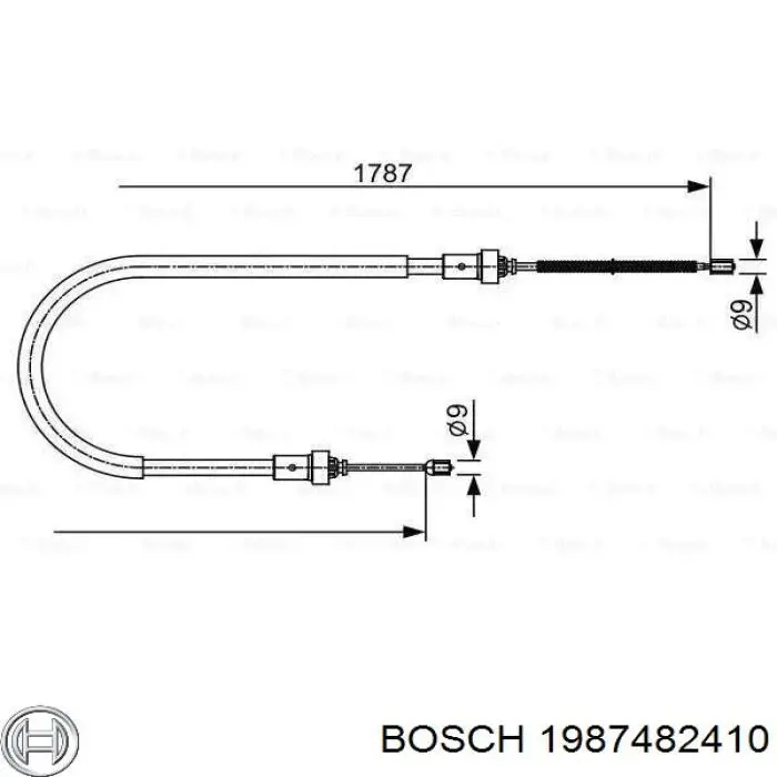 1987482410 Bosch cabo traseiro direito/esquerdo do freio de estacionamento