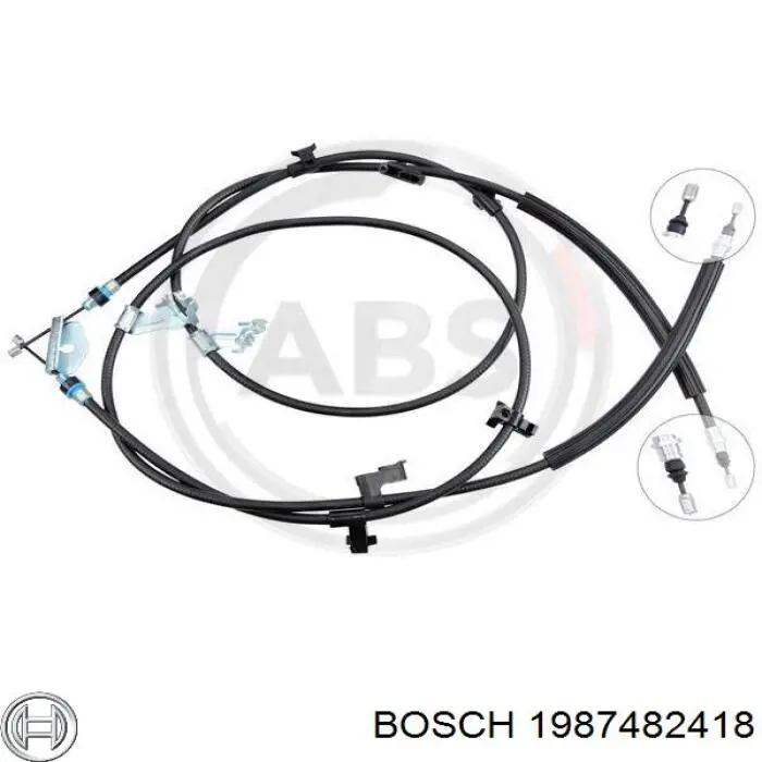 Трос ручного тормоза задний, правый/левый Bosch 1987482418