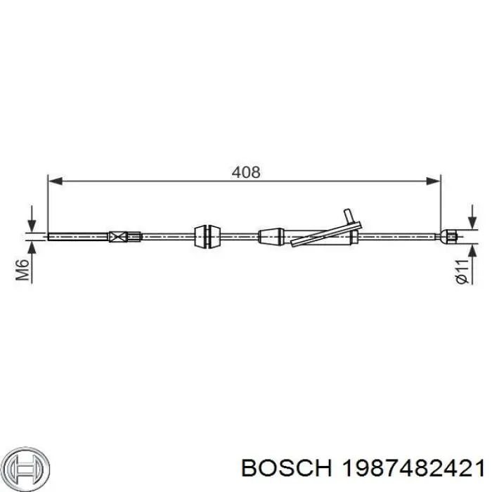 Задний трос ручника 1987482421 Bosch