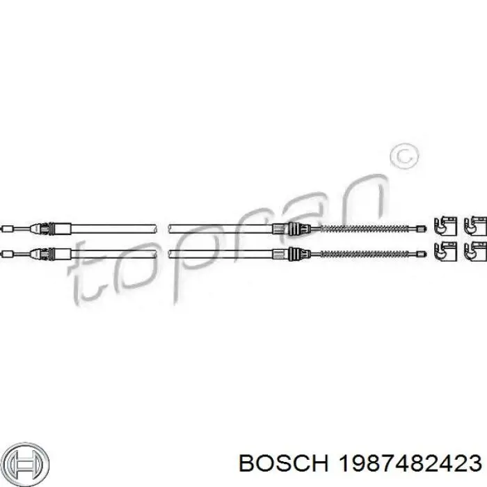 1987482423 Bosch трос ручного тормоза задний правый/левый