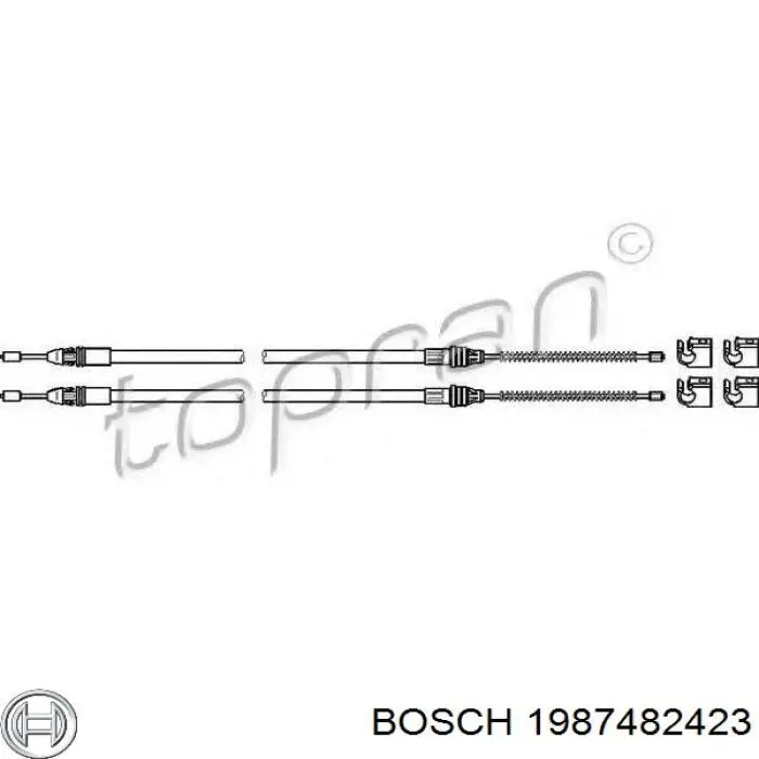 Задний трос ручника 1987482423 Bosch