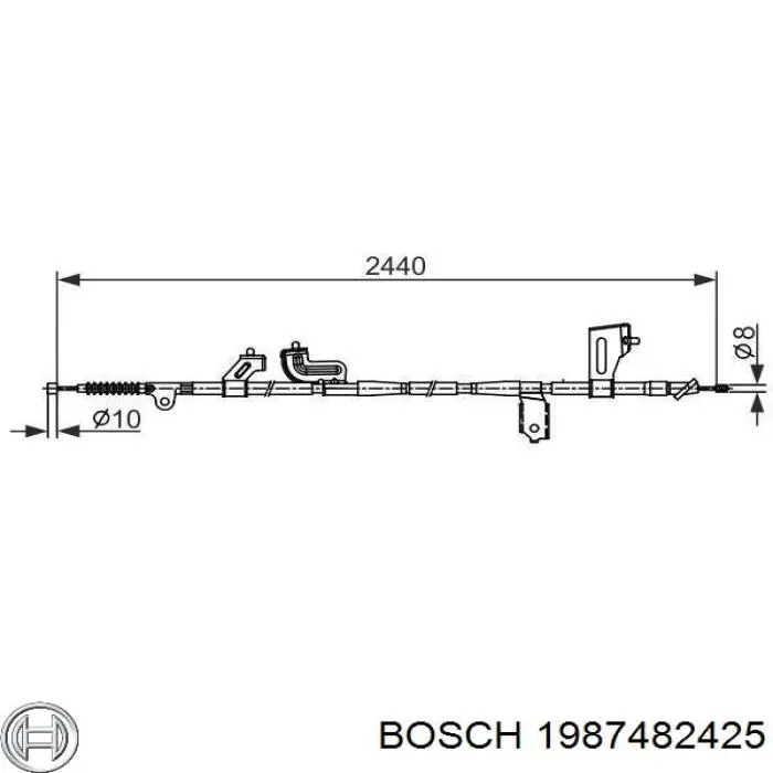 1987482425 Bosch трос ручного тормоза задний левый