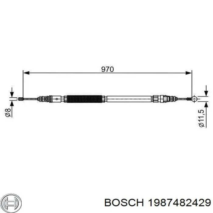 Задний правый трос ручника 1987482429 Bosch