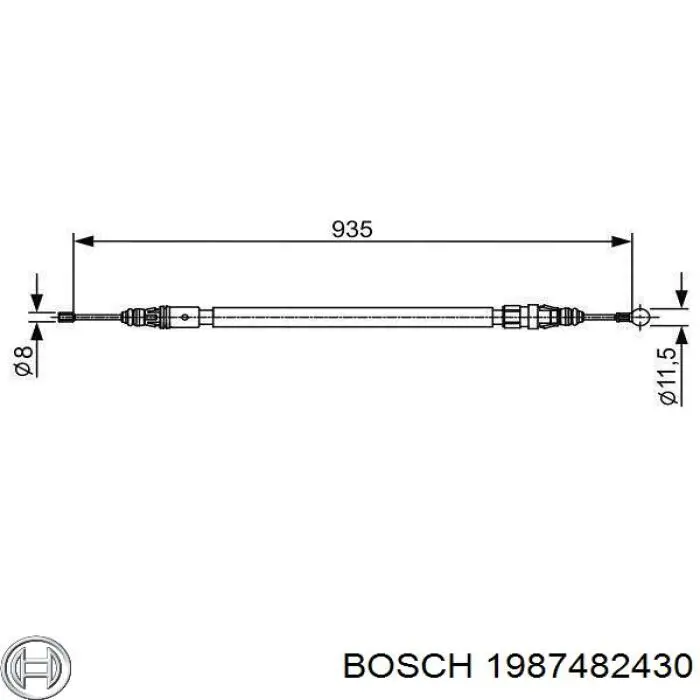 1987482430 Bosch Трос ручного тормоза