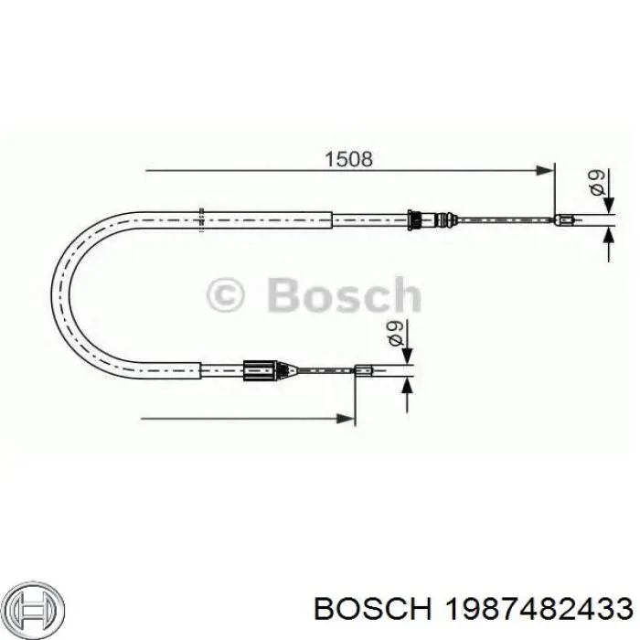 Задний трос ручника Bosch 1987482433 цена, от 19.48 USD