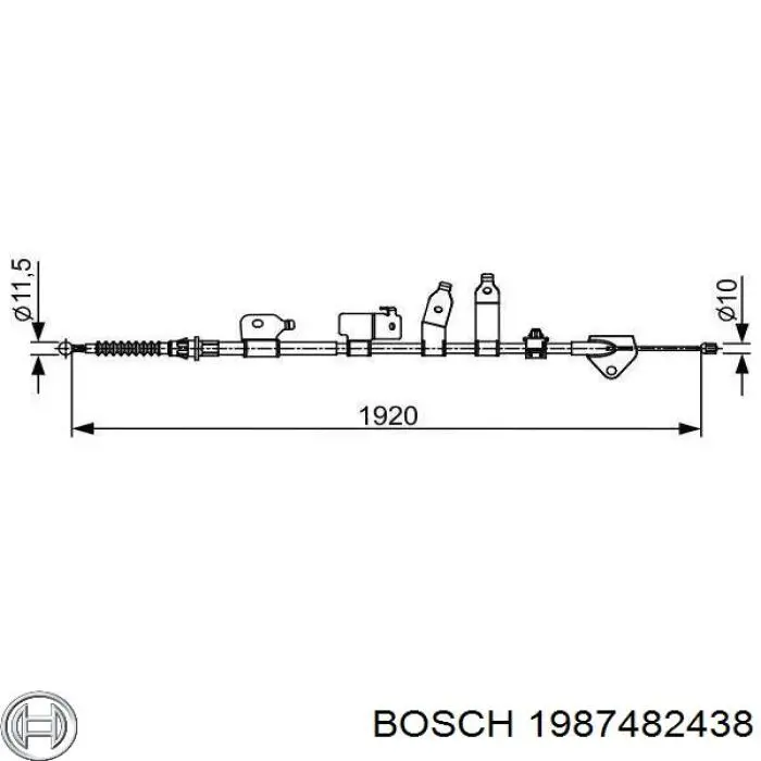 Купить 1987482438 Bosch Задний правый трос ручника
