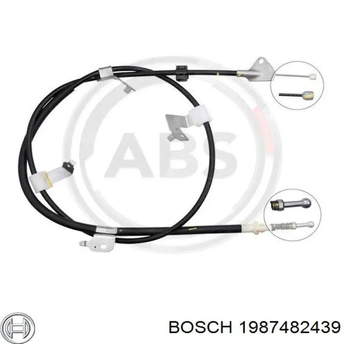 Купить 1987482439 Bosch Трос стояночного тормоза задний левый