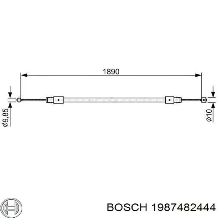 Передний трос ручника 1987482444 Bosch