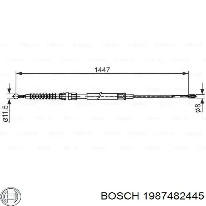 1987482445 Bosch трос ручного тормоза задний правый/левый