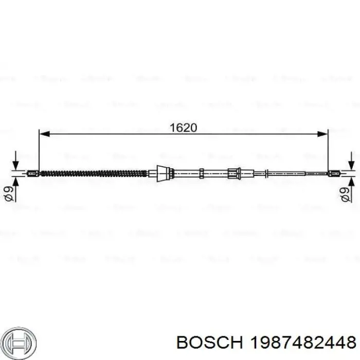 Задний трос ручника 1987482448 Bosch