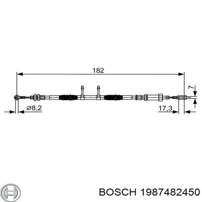 1987482450 Bosch трос ручного тормоза передний