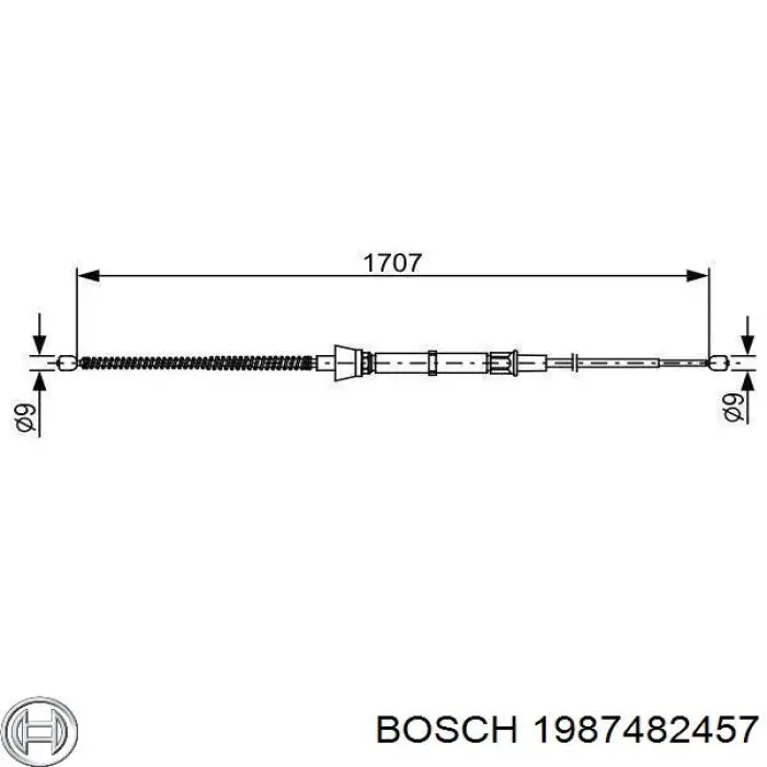 Cable de freno de mano trasero derecho/izquierdo 1987482457 Bosch