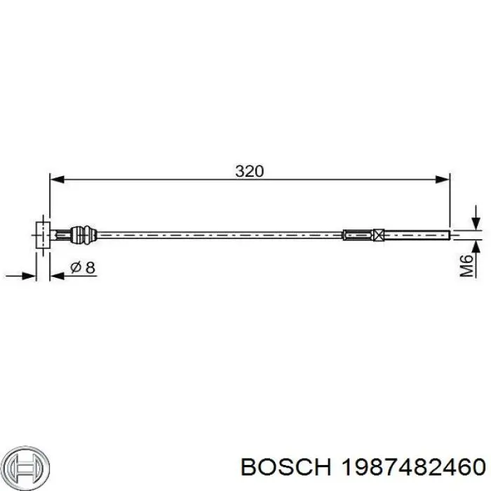 Передний трос ручника 1987482460 Bosch