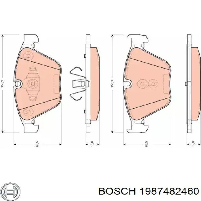 Трос ручного тормоза передний Bosch 1987482460 цена, от 12.20 USD