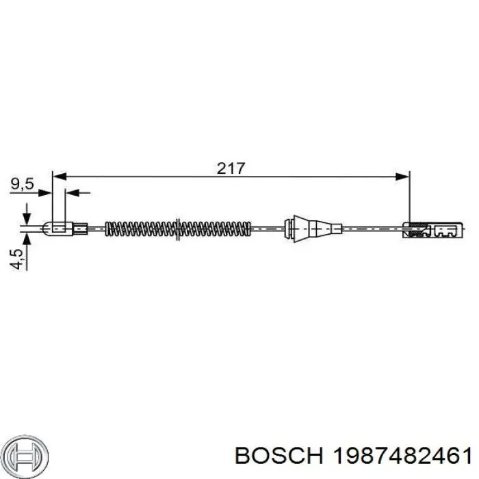 Задний трос ручника 1987482461 Bosch