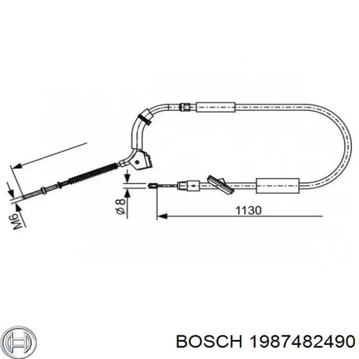 1987482490 Bosch cabo do freio de estacionamento dianteiro