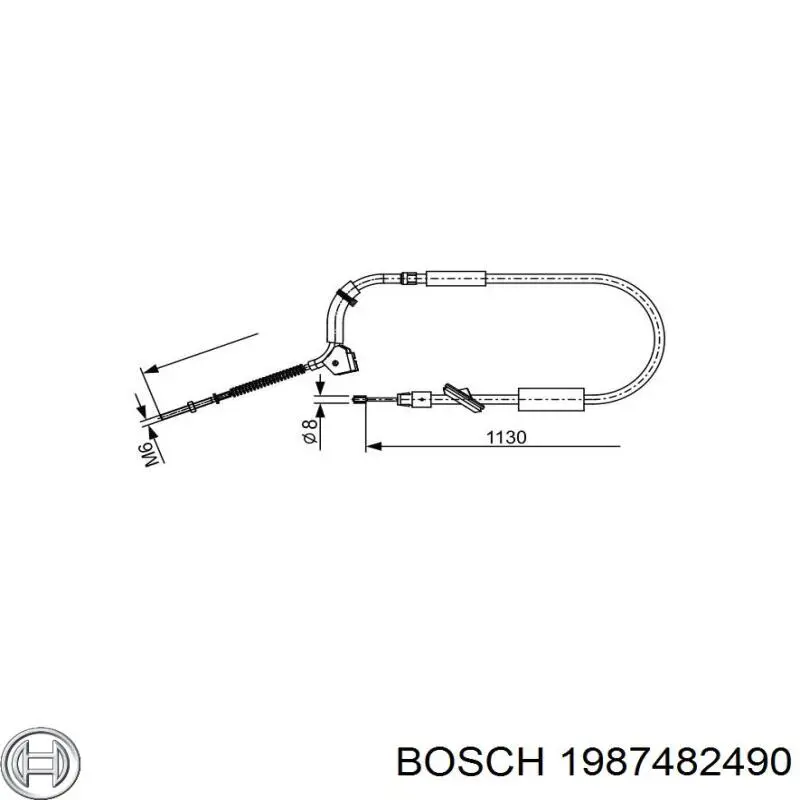 1987482490 Bosch Трос стояночного тормоза передний