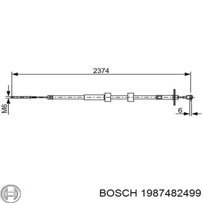 1987482499 Bosch трос ручного тормоза задний правый