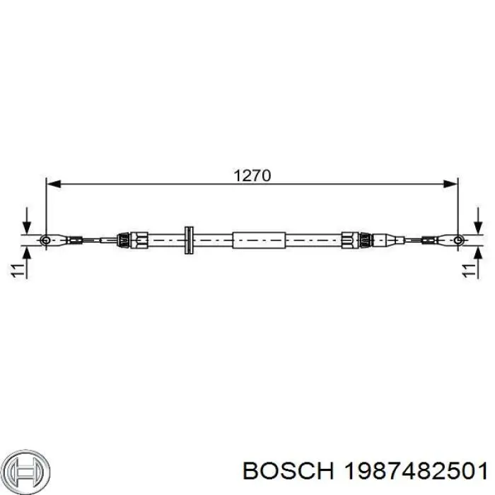 Передний трос ручника 1987482501 Bosch