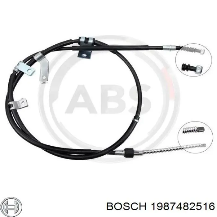 Купить 1987482516 Bosch Задний правый трос ручника