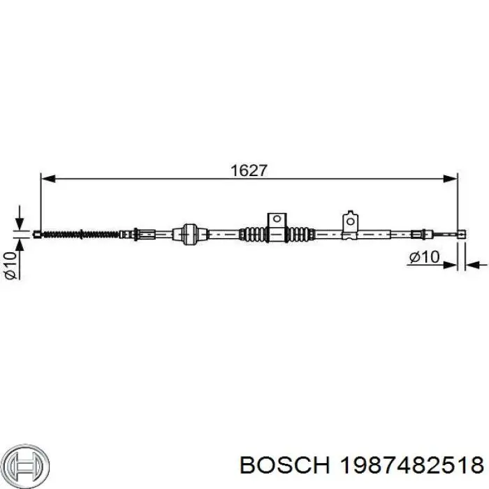1987482518 Bosch трос ручного тормоза задний правый