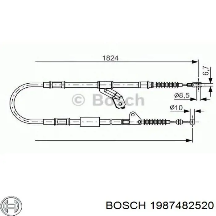 Купить 1987482520 Bosch Трос стояночного тормоза задний левый