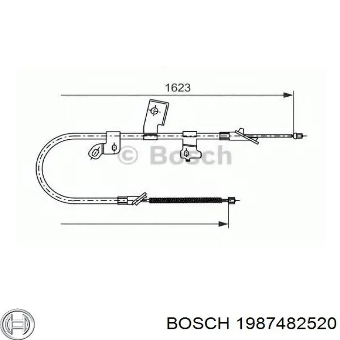 Трос ручного тормоза задний Bosch 1987482520 цена, от 22.53 USD