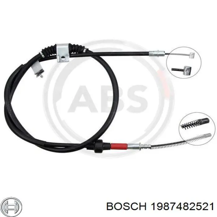 Cable de freno de mano trasero derecho 1987482521 Bosch