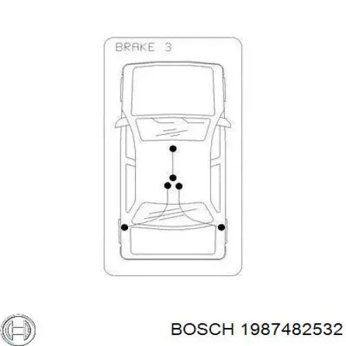 1987482532 Bosch Трос ручного тормоза задний, правый
