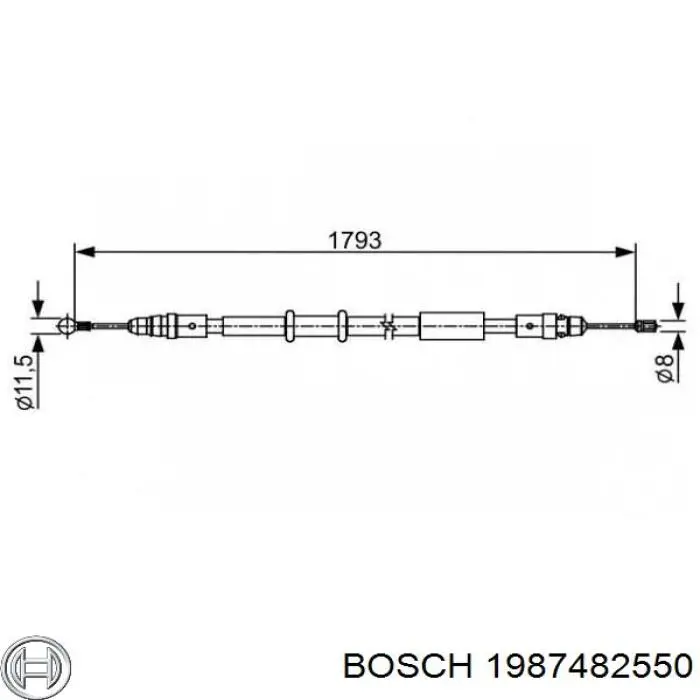 Задний трос ручника 1987482550 Bosch