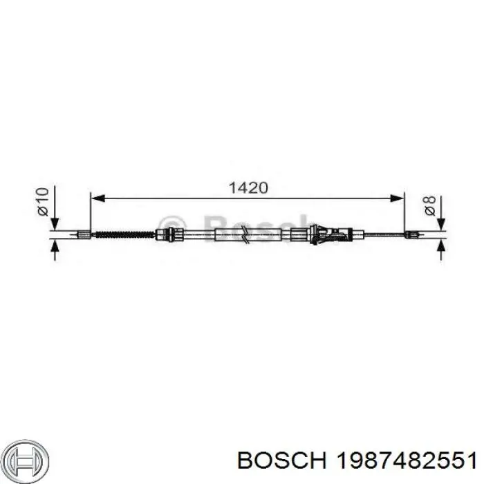 Задний трос ручника Bosch 1987482551 цена, от 27.65 USD