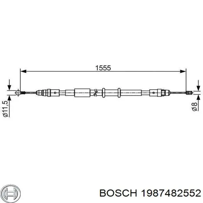 Задний трос ручника 1987482552 Bosch